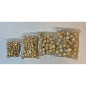 Natural Unfinished Wood Beads Bulk Assortment Round Spacer Beads DIY Crafts